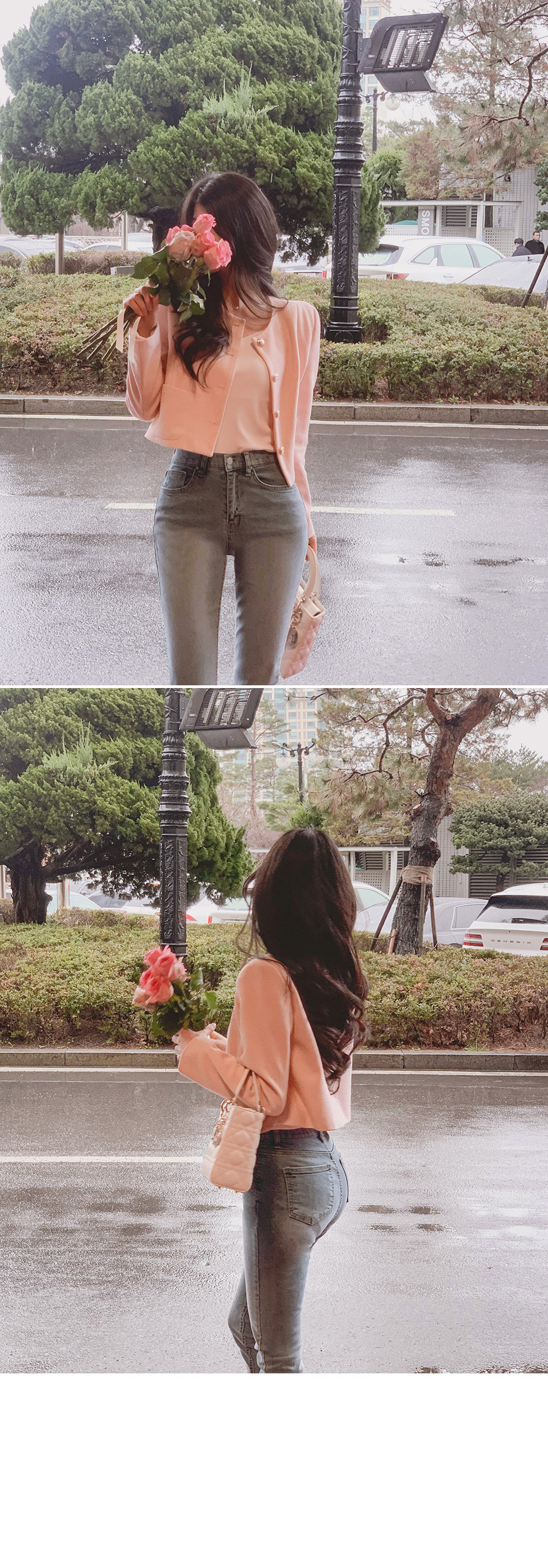 ツイードラウンドネックジャケット・p639096 ツイードラウンドネックジャケット | レディースファッション