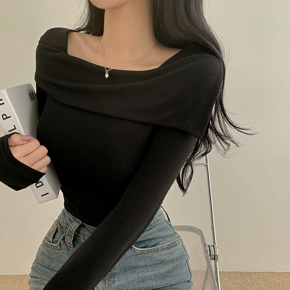 Dim Moire スカルプリントオフショルダーTシャツ（オフショル風
