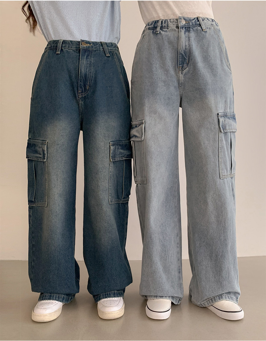 2TYPEウォッシュカーゴデニムパンツ | レディースファッション