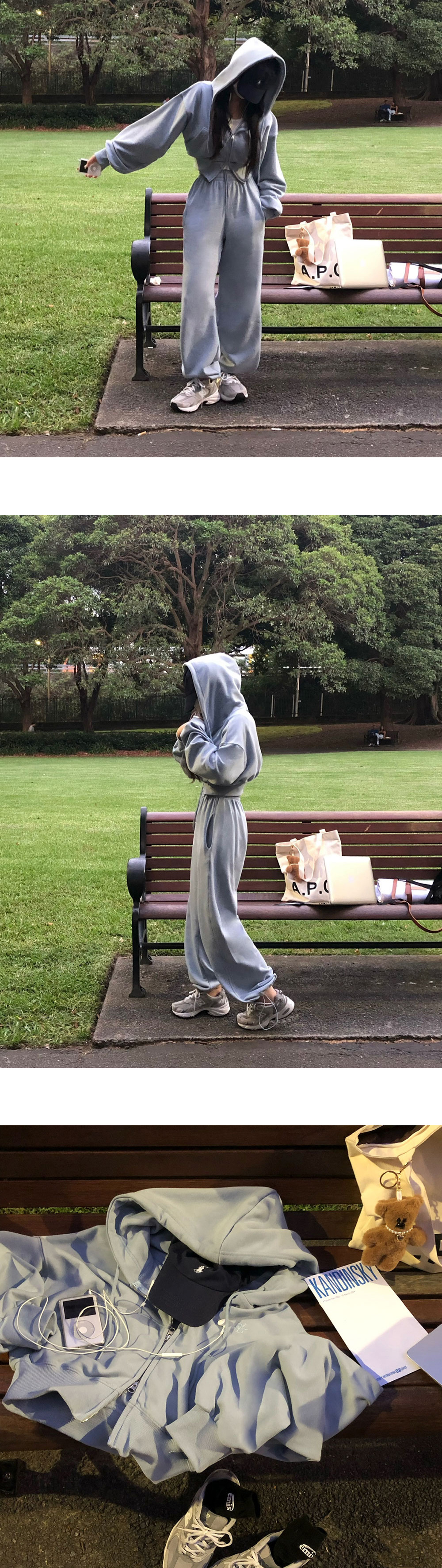 beidelli made]ロゴジップパーカー&2TYPEパンツSET | レディース