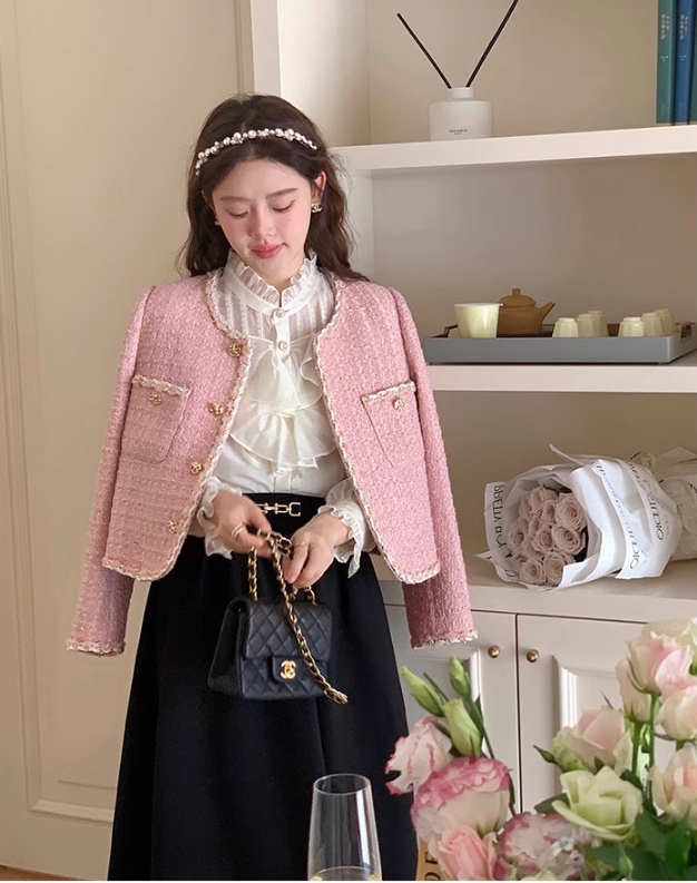 ノーカラーツイストラインツイードジャケット | レディース