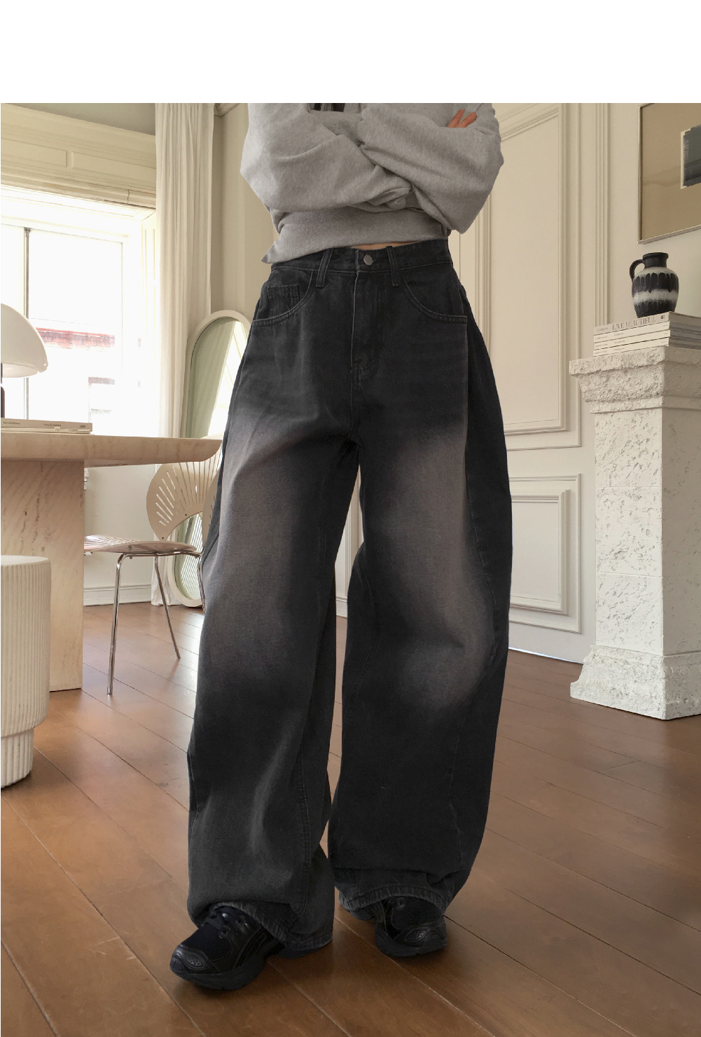 2TYPEサイドタックバルーンデニムパンツ | レディースファッション通販