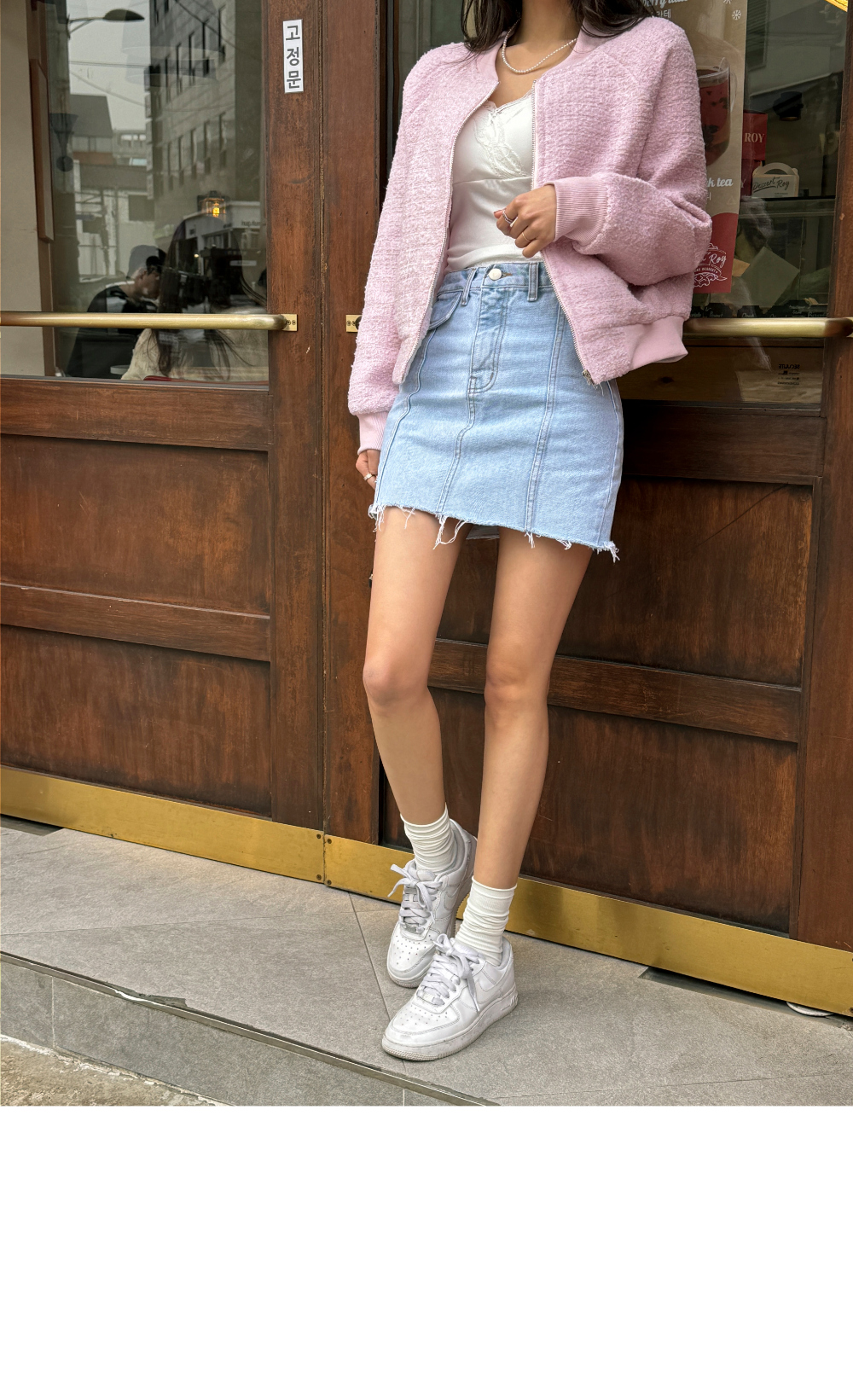 カットオフフラップデニムミニスカート | レディース