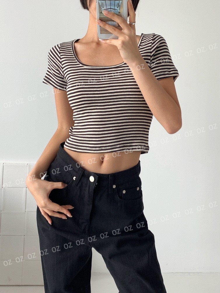国内発送 IMPURE ボーダー Uネック半袖Tシャツ 1634309_22365654_k3.jpg