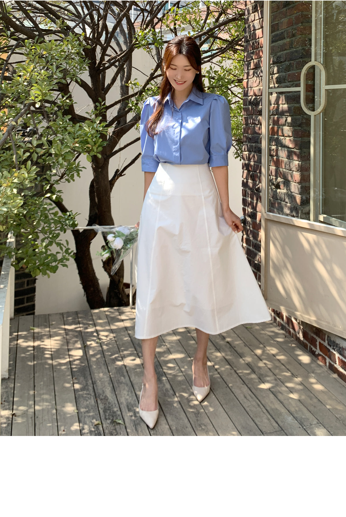 【返品?交換対象商品】 パフスリーブシャツブラウス | レディースファッション通販 - DHOLIC トップス