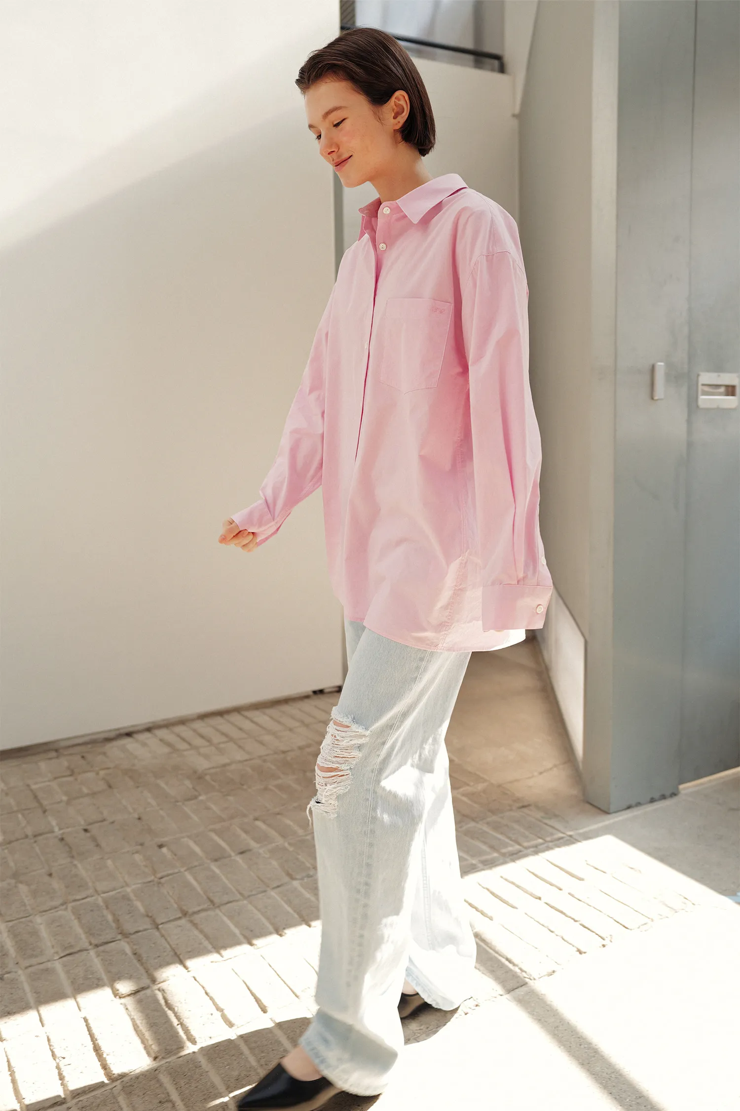 刺繍ポケットシャツ(pink) | レディースファッション通販 - DHOLIC