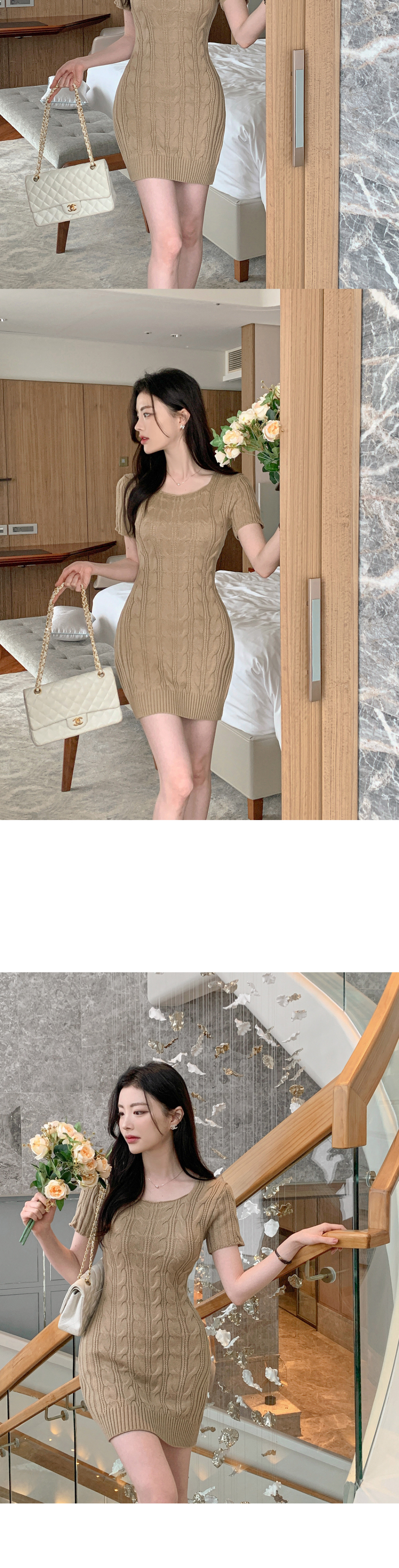 grove｜ケーブルサイドプリーツニットワンピース | Rakuten
