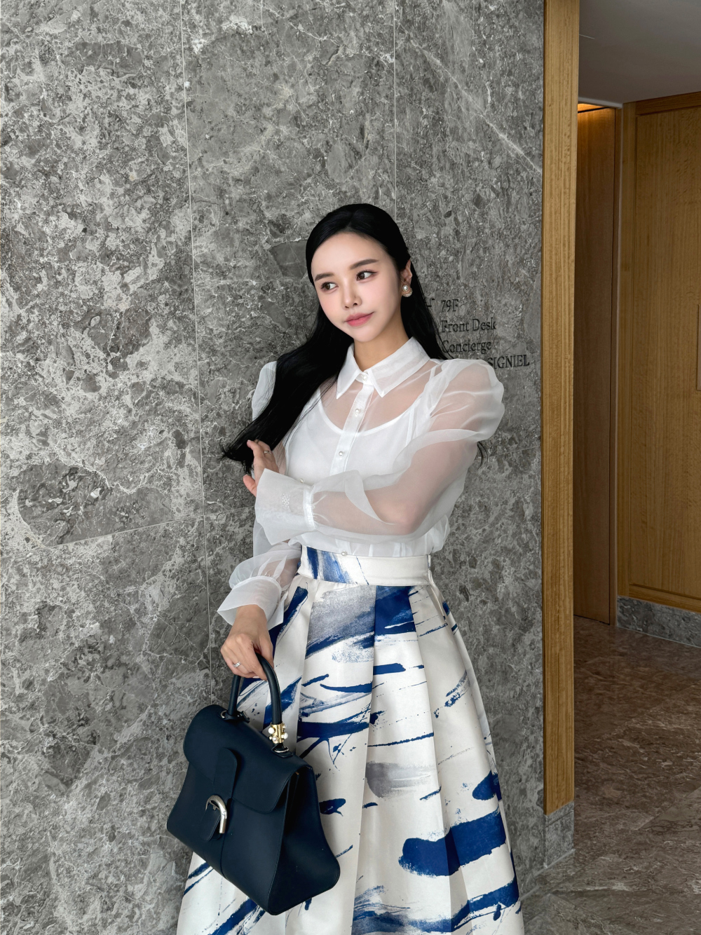 FUMIKA_UCHIDA / ORGANZA OVER SHIRT / SAX - 601 | 京都