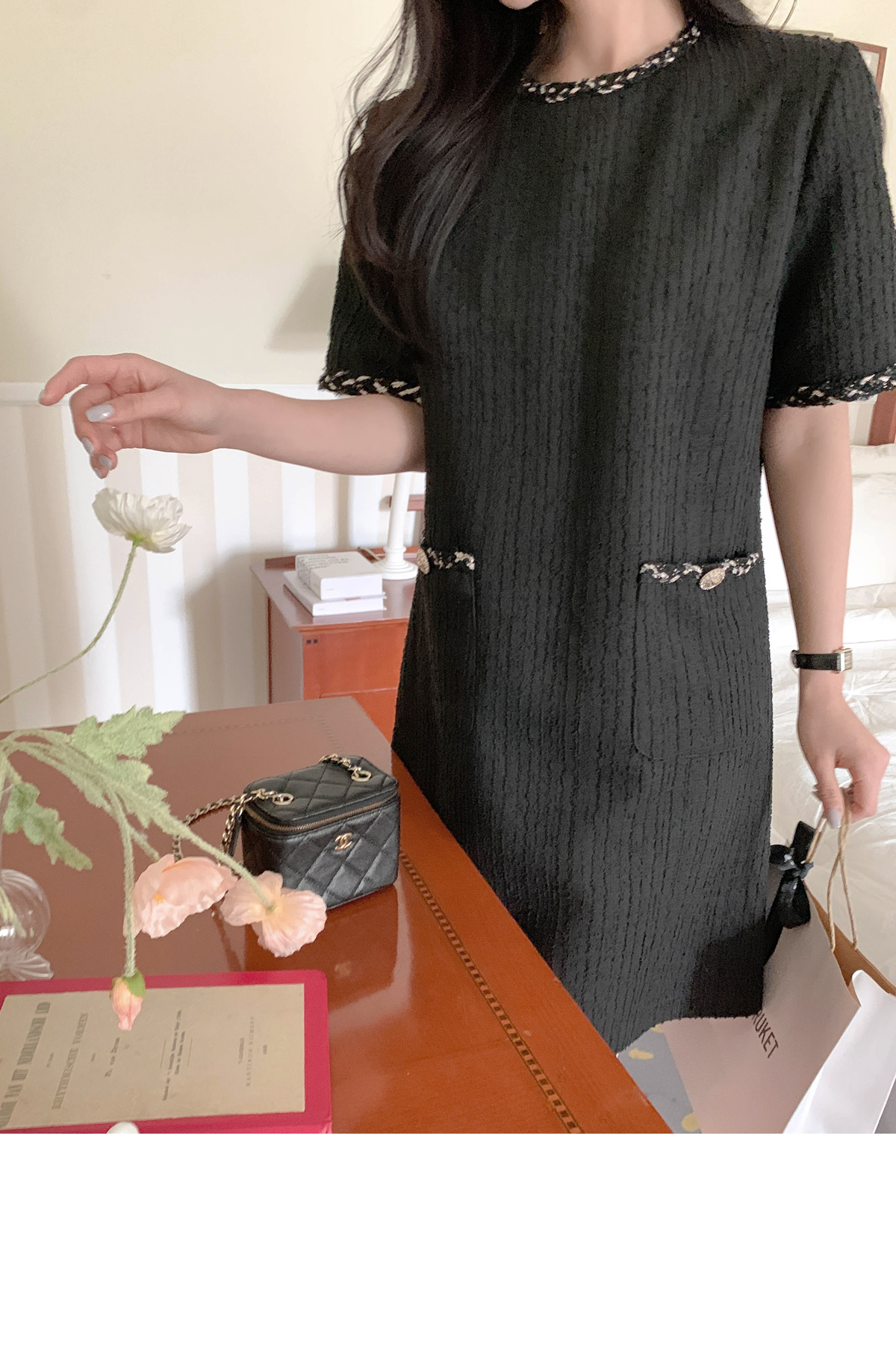新品 タグ付き 匿名配送 Cutie レース柄 ラメ入り 半袖ワンピース M ラメツイード半袖ワンピース | レディースファッション通販 - DHOLIC