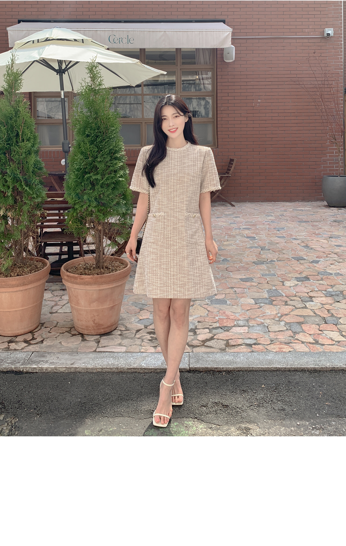 ラメツイード半袖ワンピース | レディースファッション通販 - DHOLIC