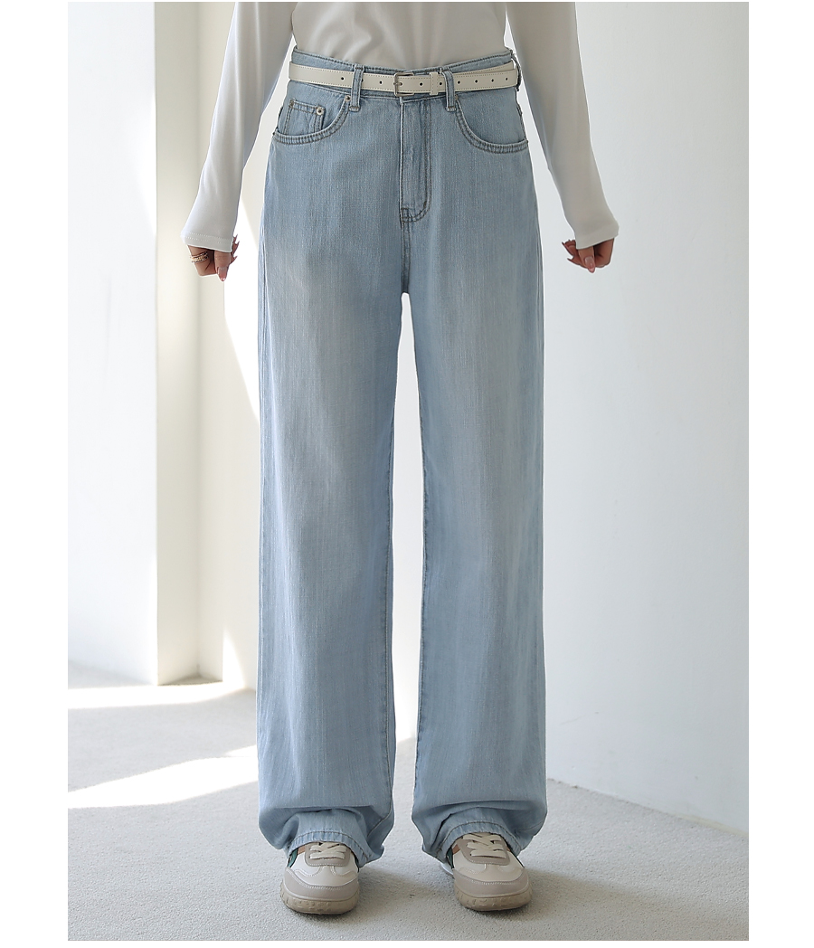 ライトブルー デニムパンツ Mサイズ Z1975 ワイドレッグ コード付きデニムパンツ - ライトブルー