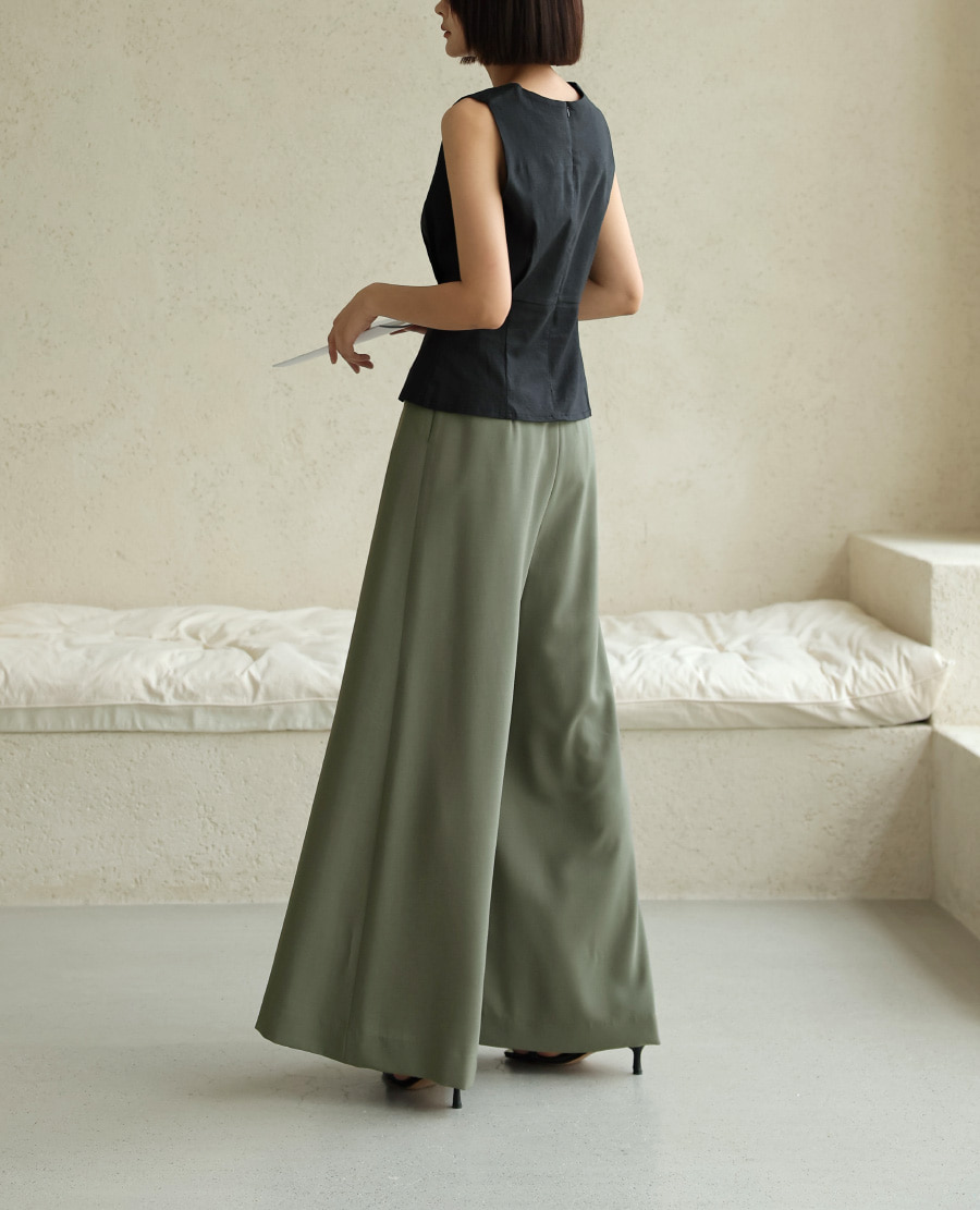 プリーツタックフレアパンツ seyto（セイト）の「Pleats tuck wide flare pants / プリーツ