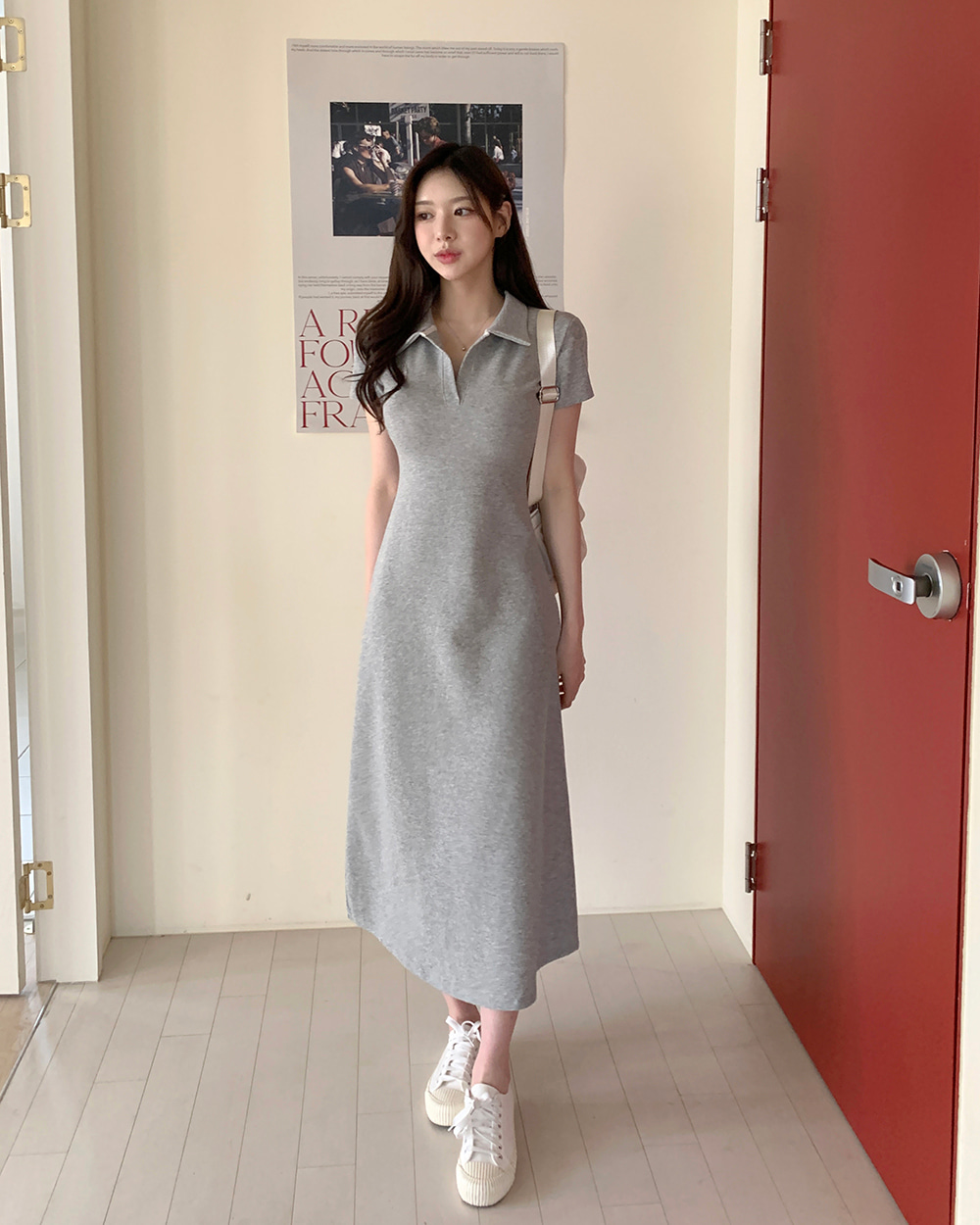 開襟半袖ロングワンピース | レディースファッション通販 - DHOLIC