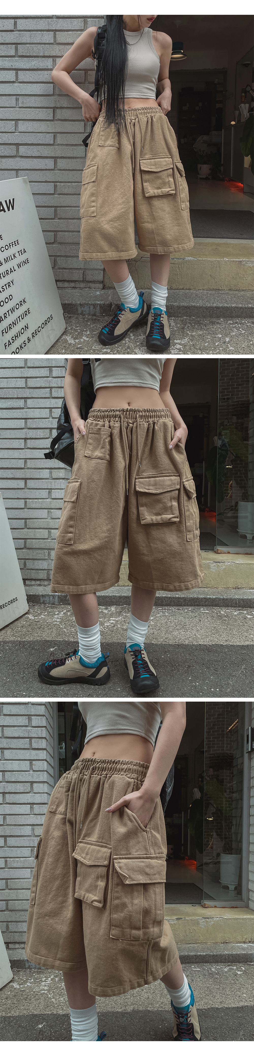 ドロストワイドカーゴハーフパンツ | レディースファッション
