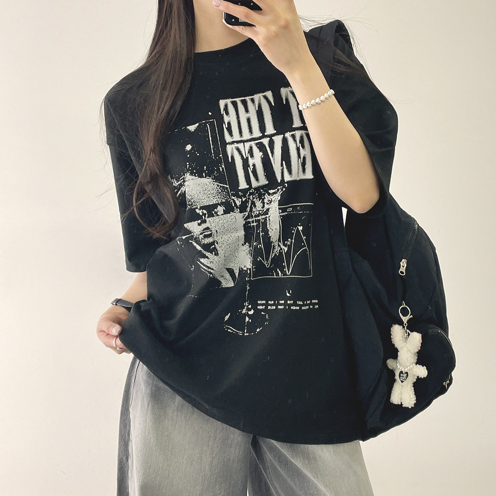 VELVETアートプリントオーバー半袖Tシャツ | レディースファッション