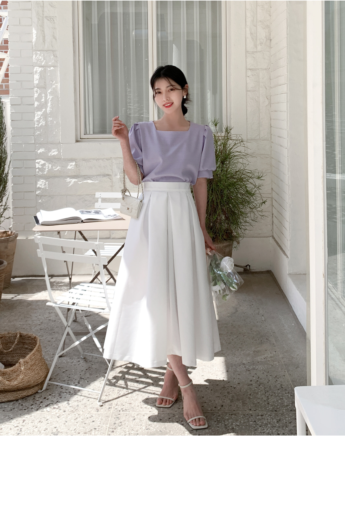 スクエアネックパフ半袖ブラウス | レディースファッション通販 - DHOLIC