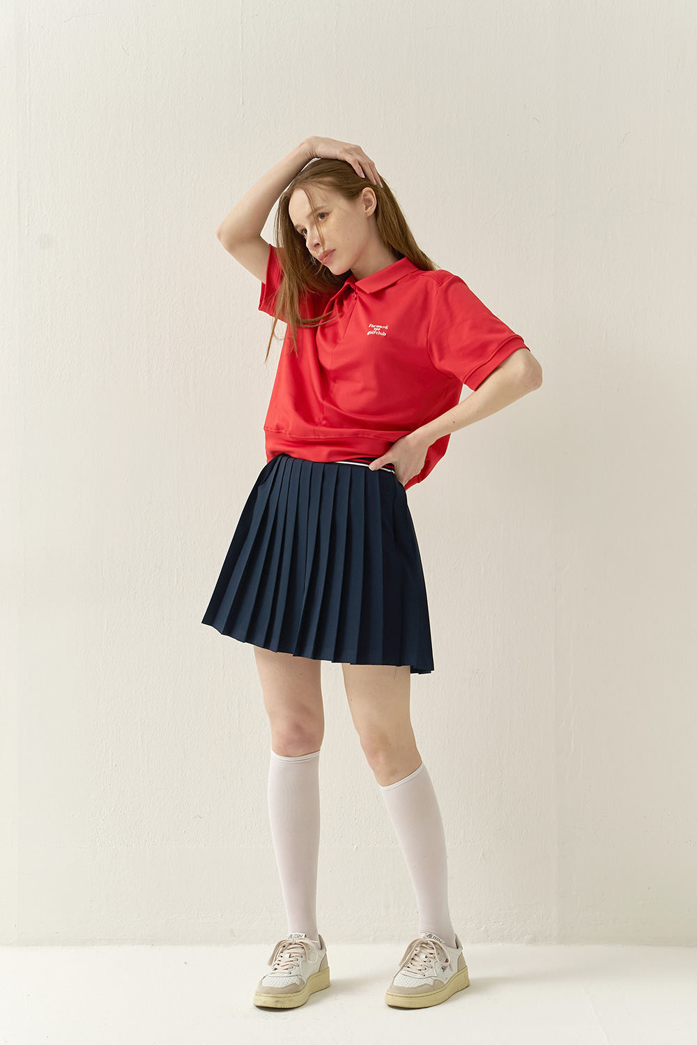 フロントジップアップカラー半袖Tシャツ | レディースファッション通販