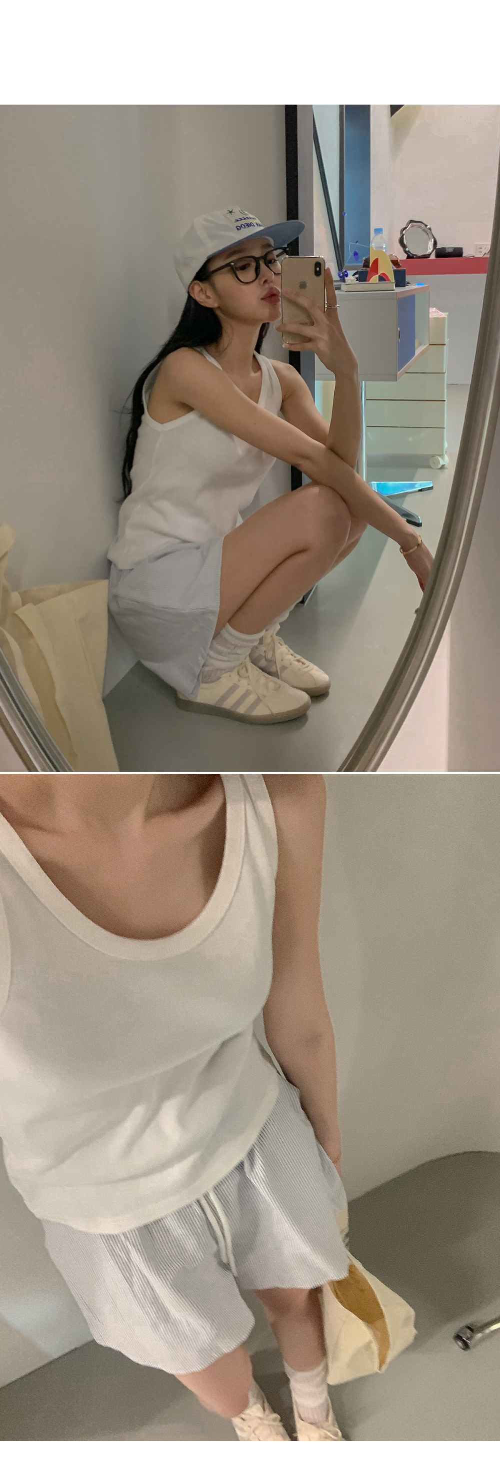 ストライプシャツ&ショートパンツSET | レディースファッション