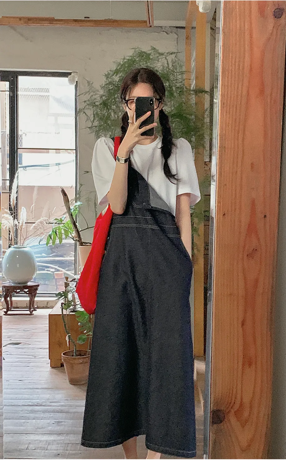リリエンコ ラウンドネックパフシャリング半袖Tシャツ