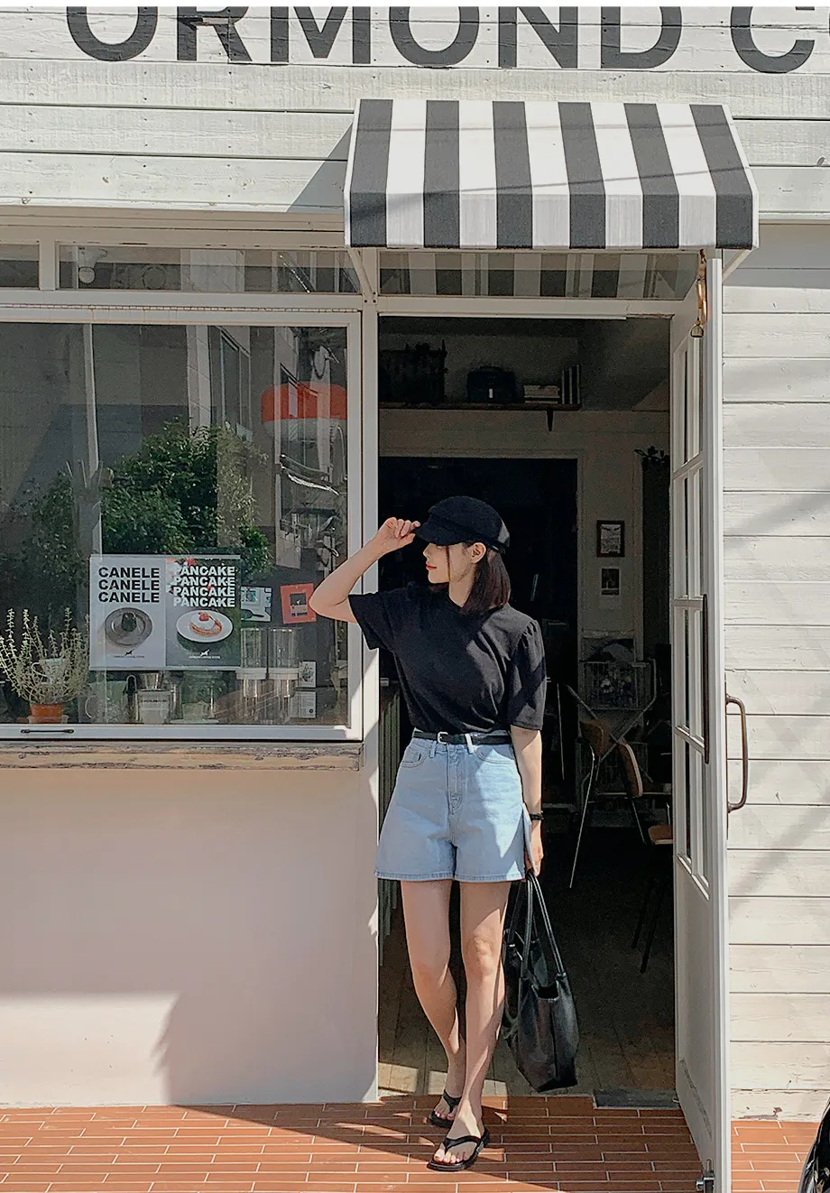 リリエンコ ラウンドネックパフシャリング半袖Tシャツ