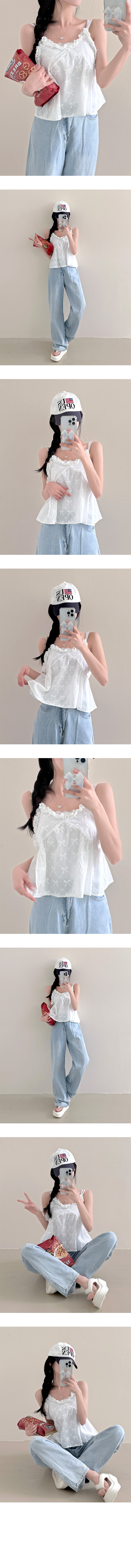 dearest 刺繍フリルホワイトキャミソール natural couture｜フラワー刺繍フリルショルダーキャミ