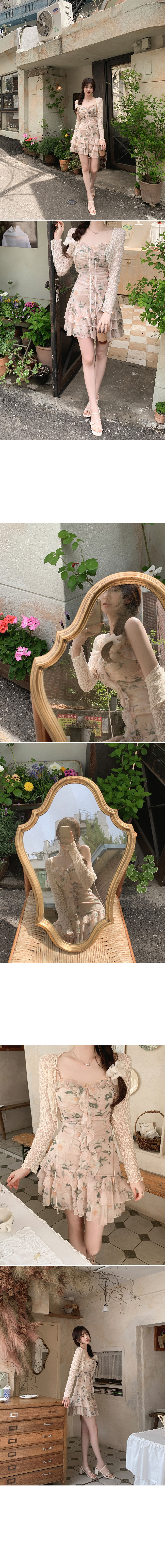 激可愛♡美品✨小花柄シフォンフリル袖ミニワンピース カップ付フラワーシフォンミニワンピース | レディース