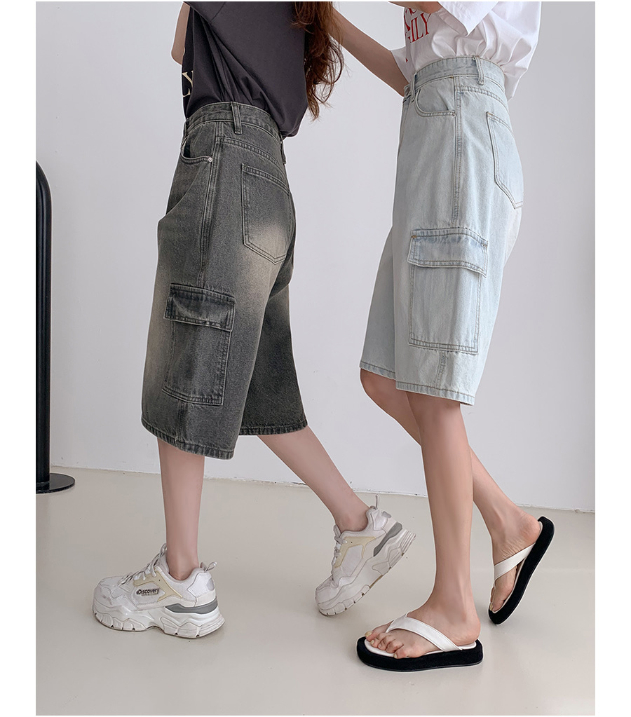 ウォッシュカーゴデニムバミューダパンツ | レディースファッション