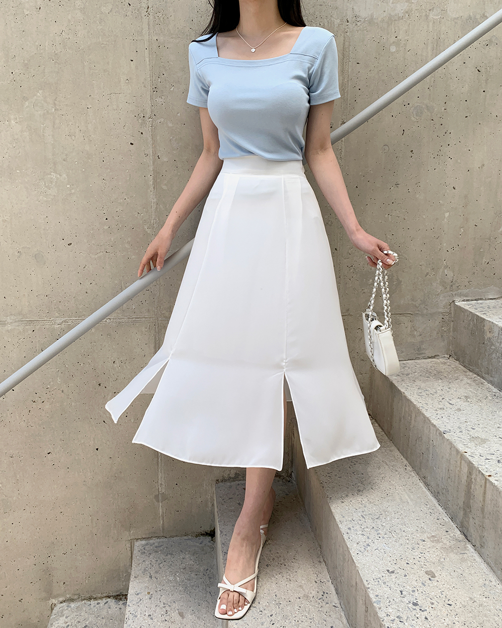 スリットフレアロングスカート | レディースファッション通販 - DHOLIC