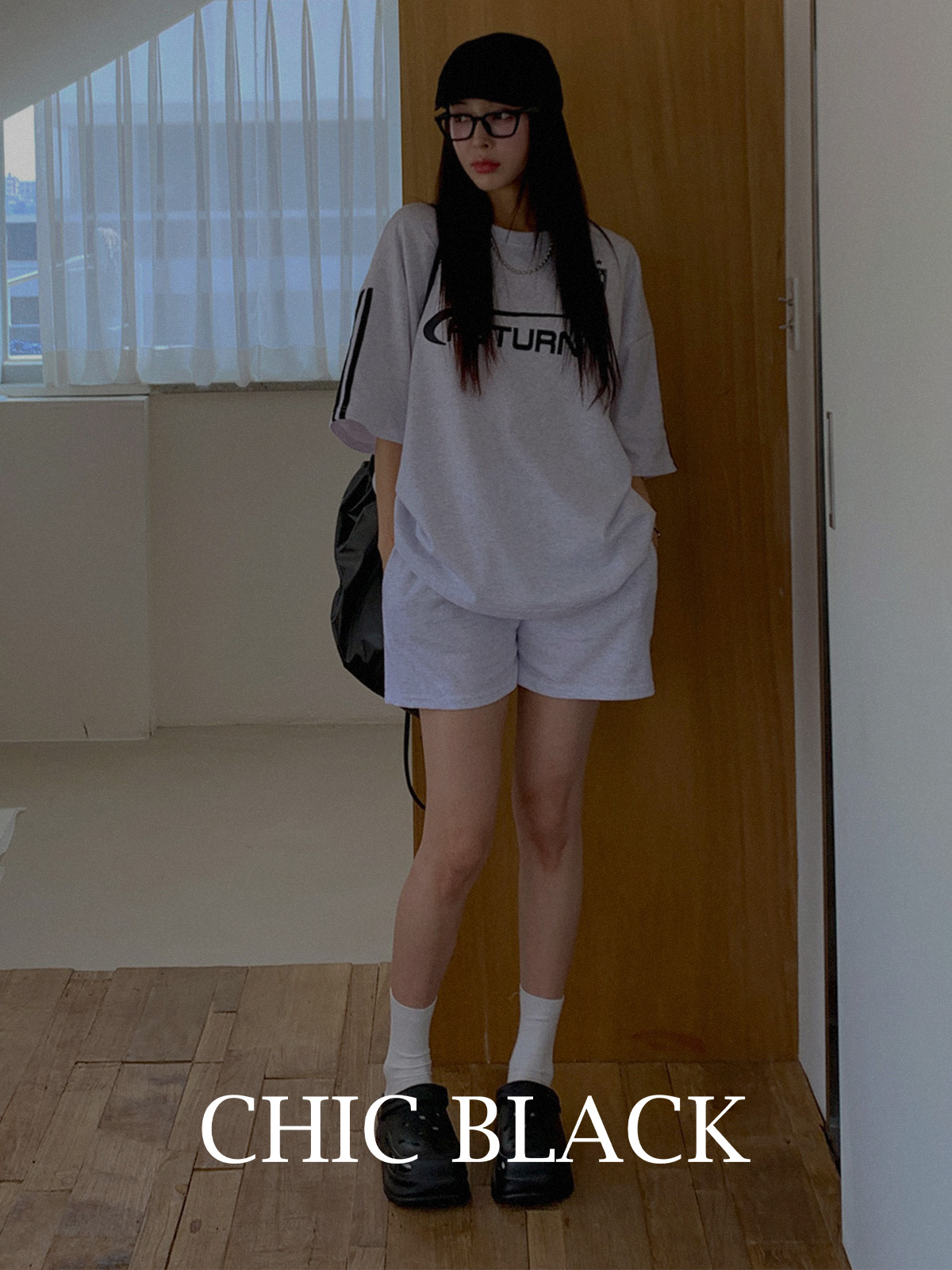 スポーティーオーバーTシャツ&トラックショートパンツSET