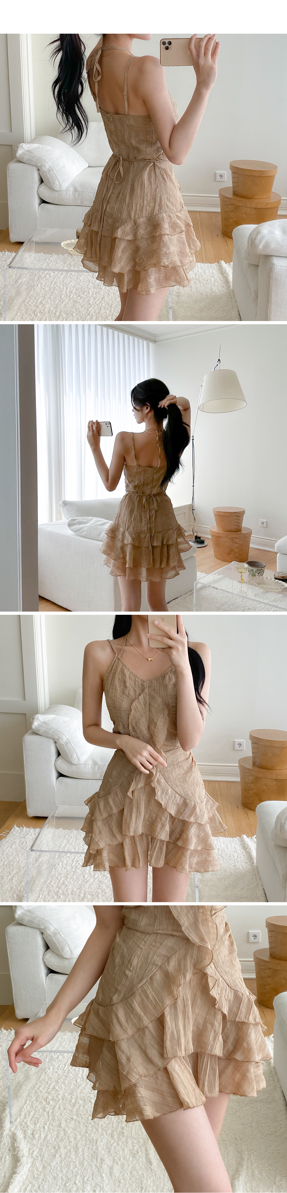 フリルホルターネックキャミワンピース | レディースファッション通販