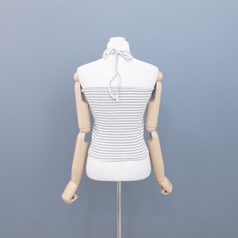 ホルターネックシャーリングボーダーチューブトップ | レディース