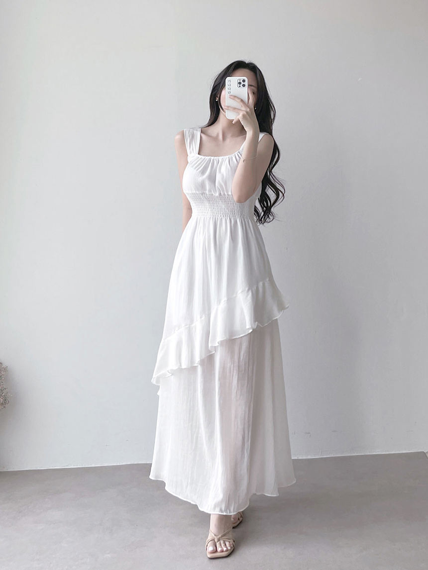 CHICWISH★シャーリングウエストノースリーブワンピース 3色☆ ウエストシャーリングノースリーブワンピース | レディース