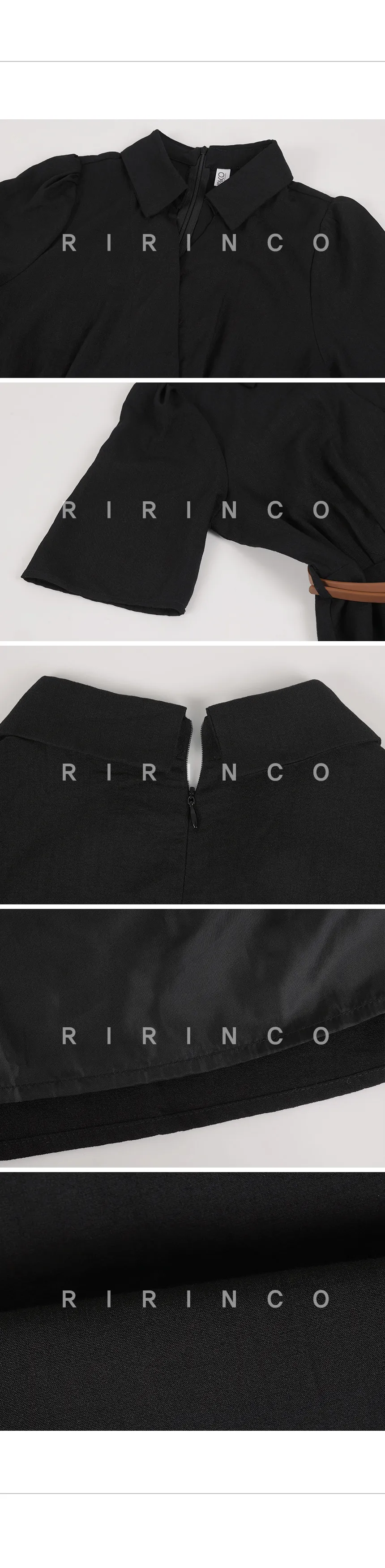 RIRINCO オープンカラーベルトカシュクールワンピース