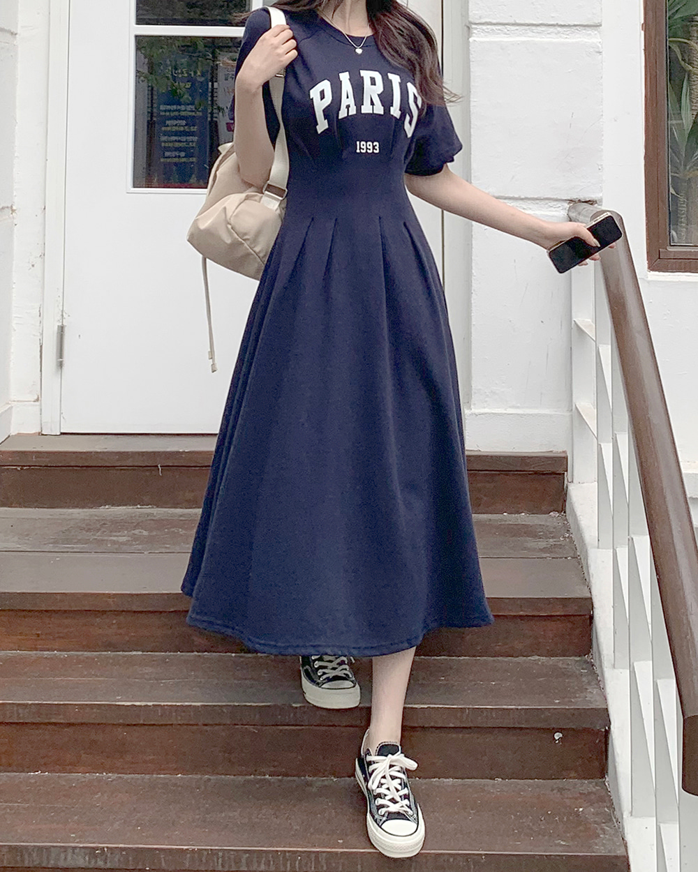 GUCCI ネイビー 半袖 ひざ丈ワンピース GUCCI(グッチ) ×adidas Velours