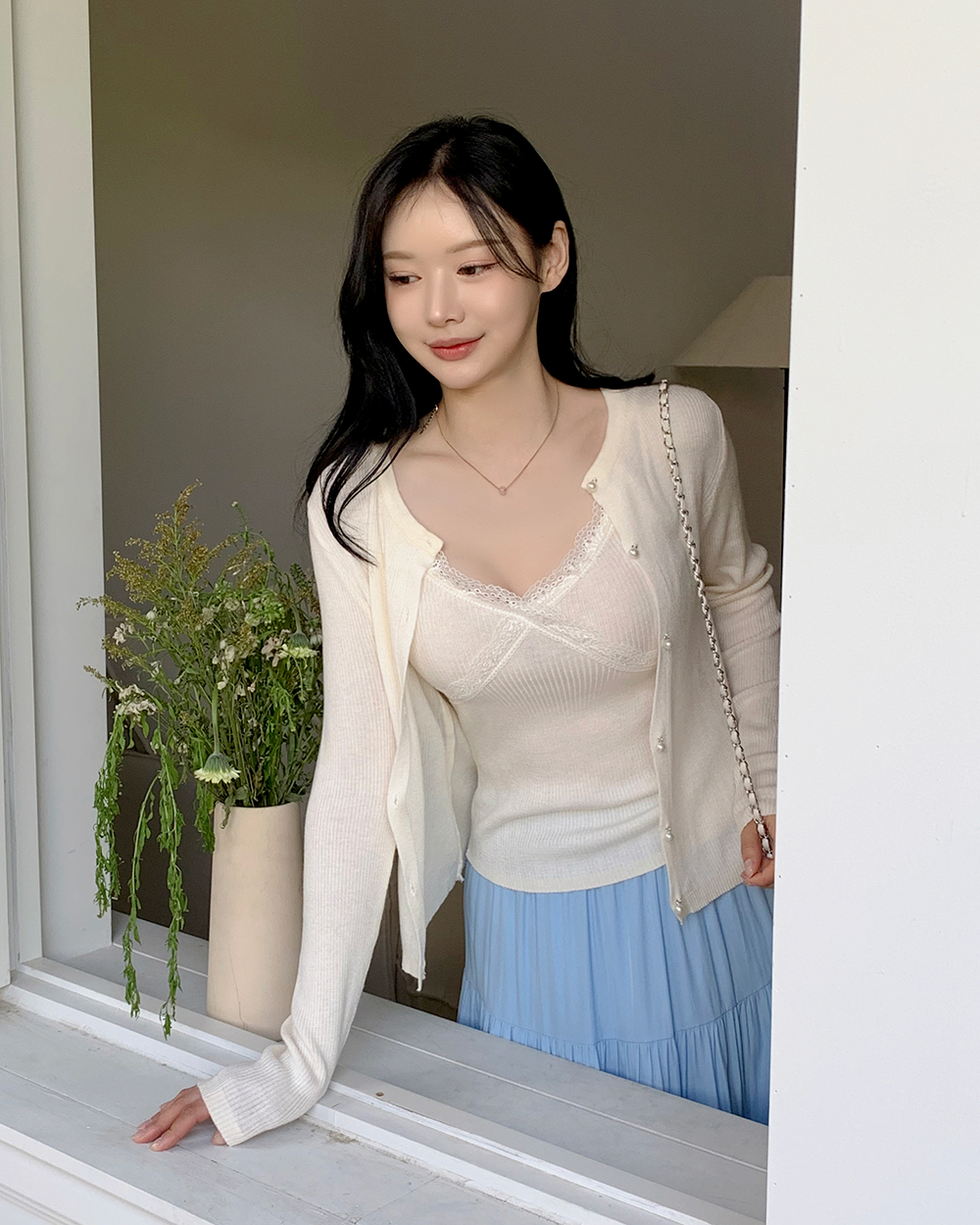 Mystrada（マイストラーダ）の「レースキャミ×クロスニットＳＥＴ（ニット/セーター）」 - WEAR