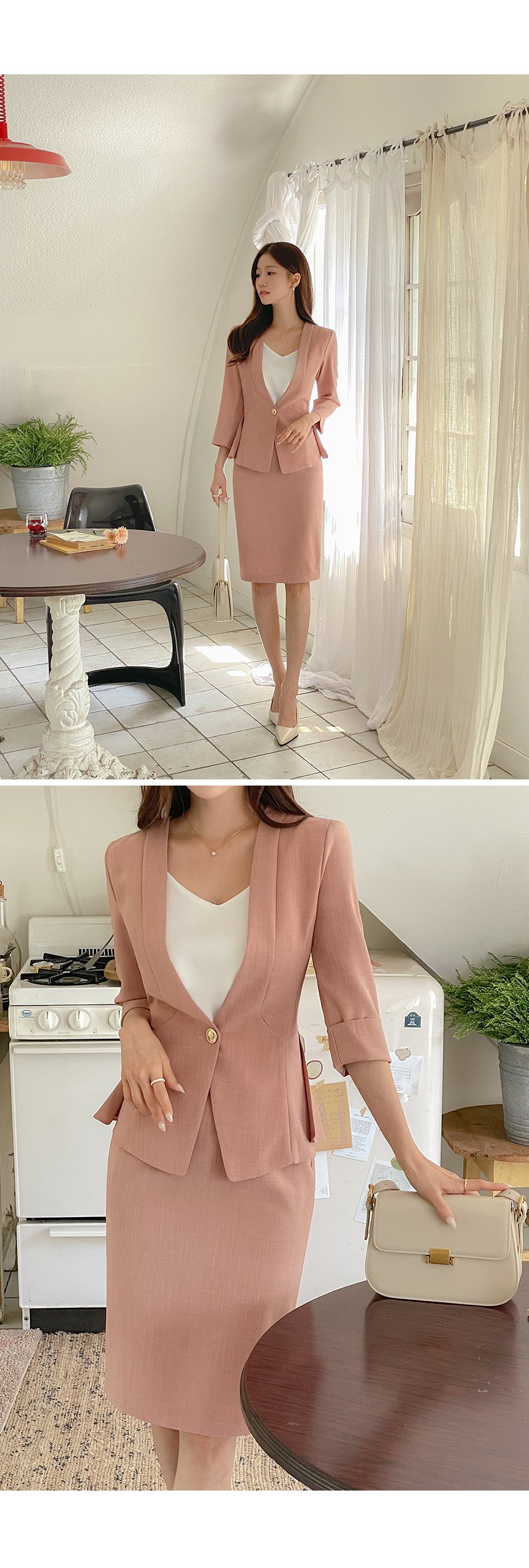 ゴールドワンボタンペプラムジャケット | レディースファッション通販