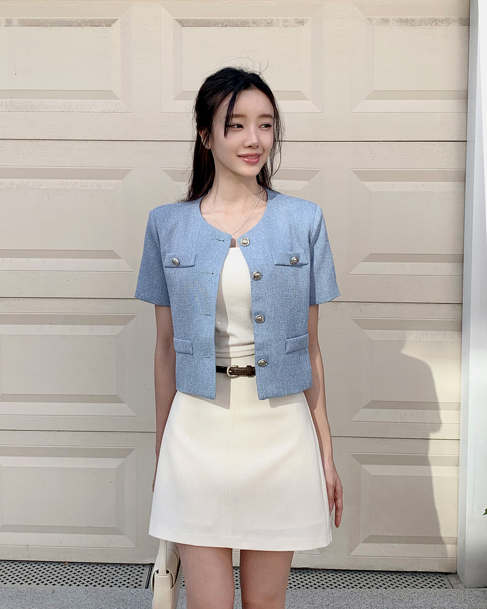 ツイードクロップド半袖ジャケット | レディースファッション通販 - DHOLIC