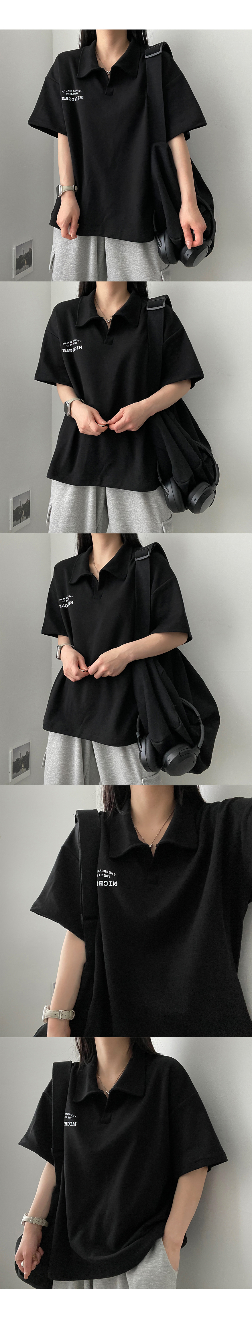 英字開襟半袖Tシャツ | レディースファッション通販 - DHOLIC