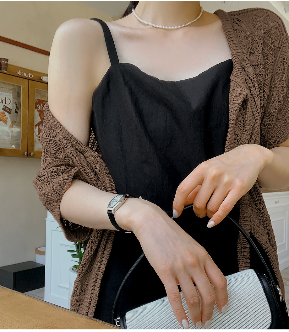 dholic ツーストラップレースパフ半袖カーディガン・p668782 ツーストラップレースパフ半袖カーディガン | レディース
