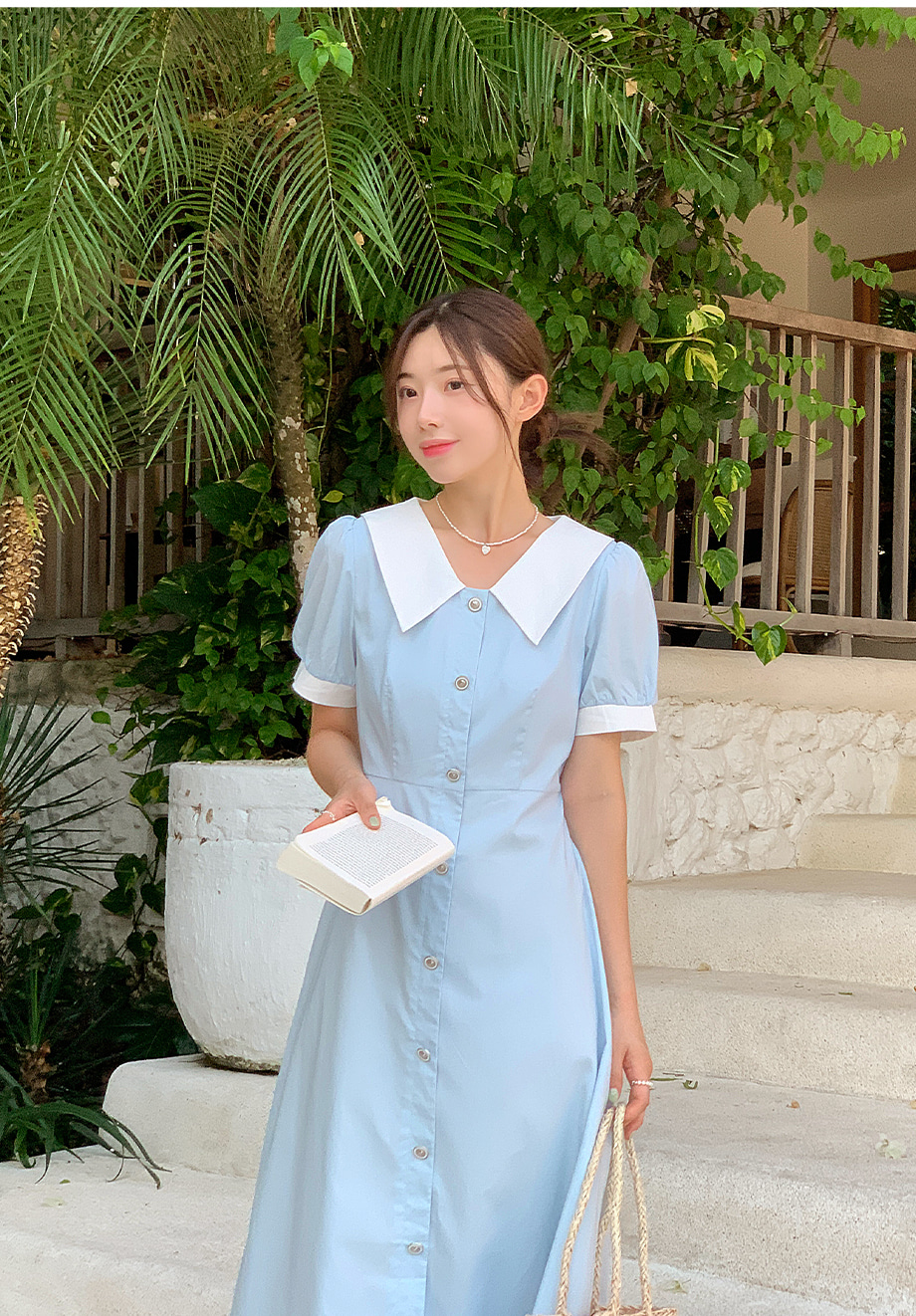 配色カラーレトロワンピース | レディースファッション通販 - DHOLIC