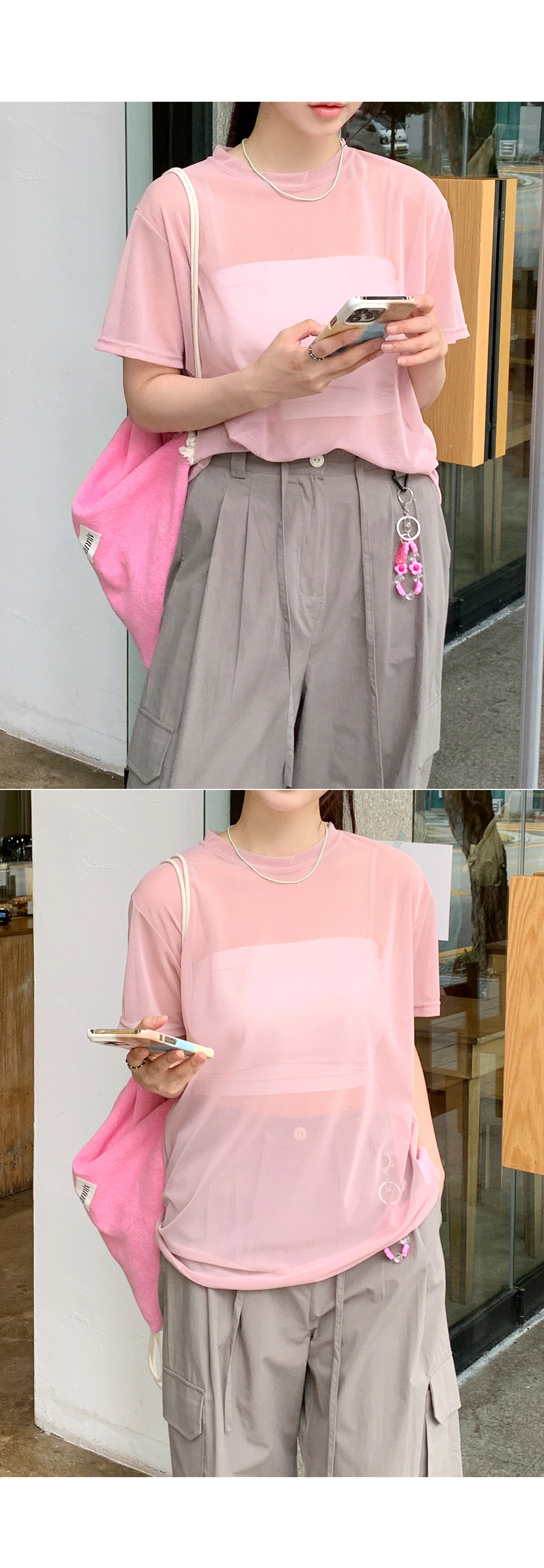 シースルーレイヤード半袖Tシャツ | レディースファッション通販 - DHOLIC