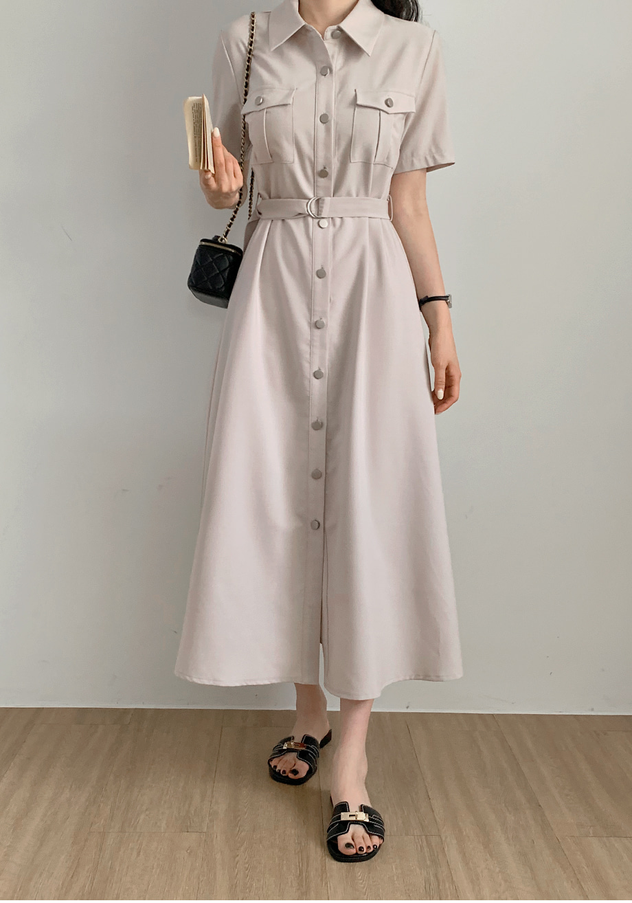 ツーポケ半袖シャツワンピース | レディースファッション通販 - DHOLIC