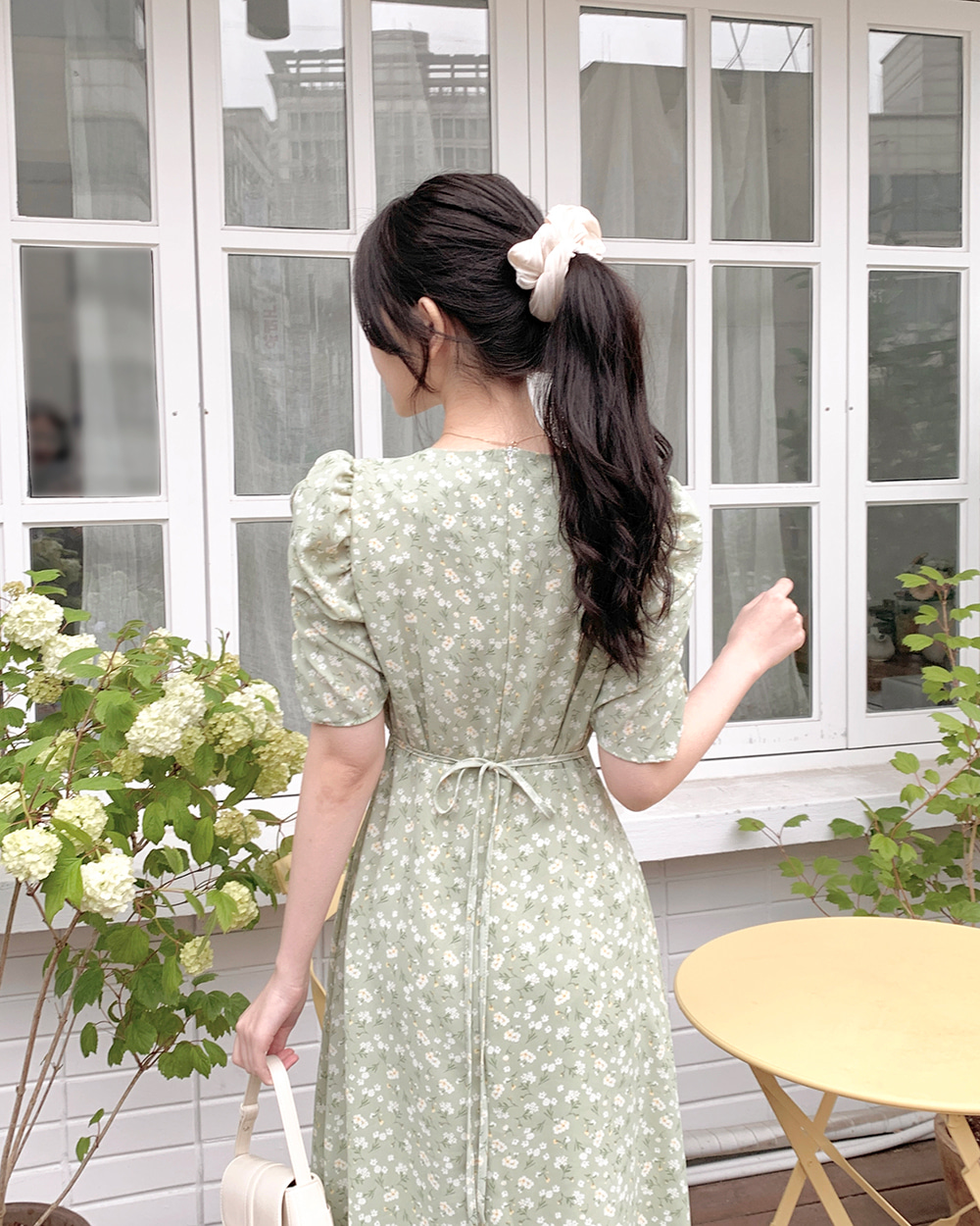 DOEN オーガニックコットン混ボイルシャーリングワンピース 花柄 CLETTEオリジナル☆刺繍花柄シャーリングワンピース | 大きい