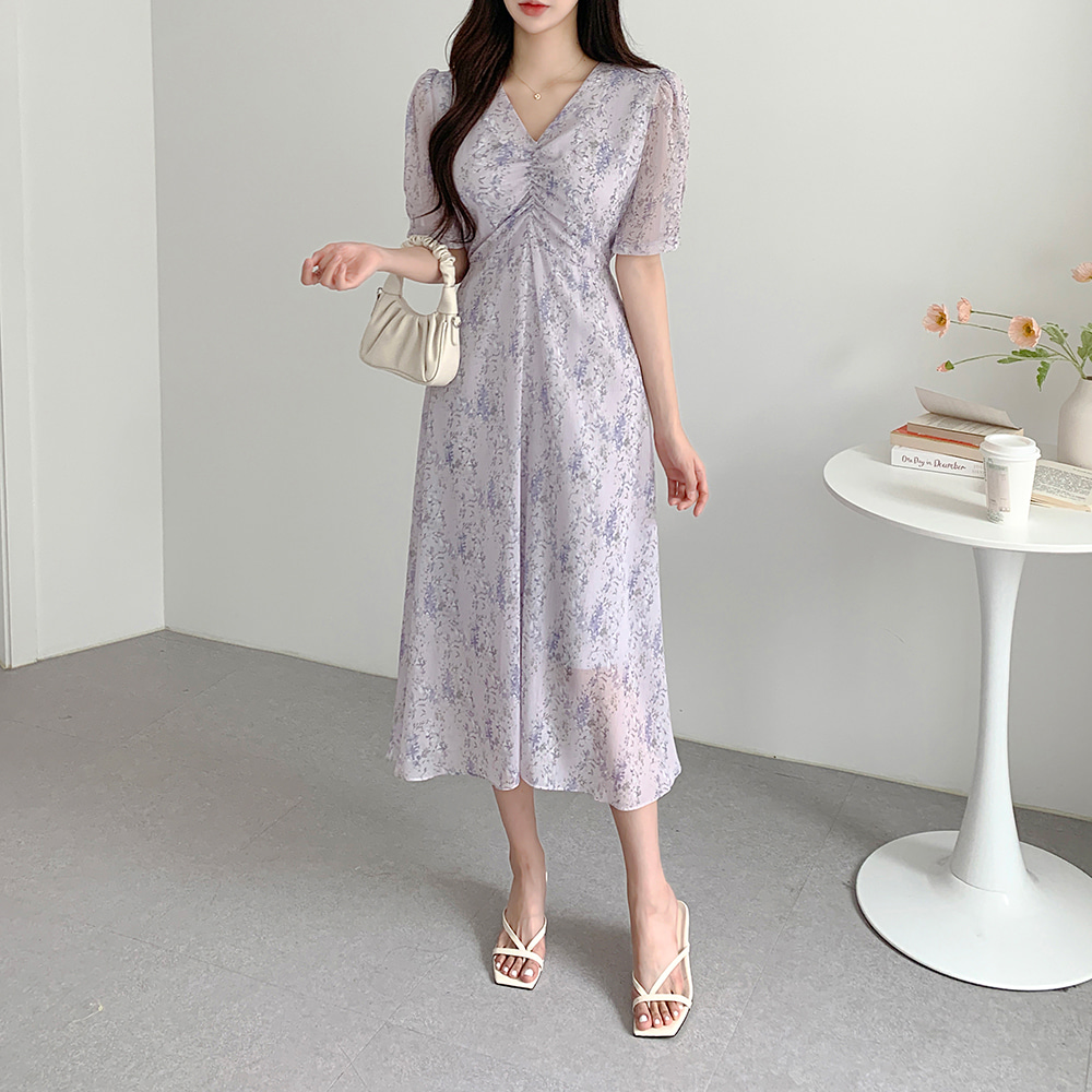 ワンピース　シャーロツト・シフォン シャーリングシフォンフラワーワンピース | レディース