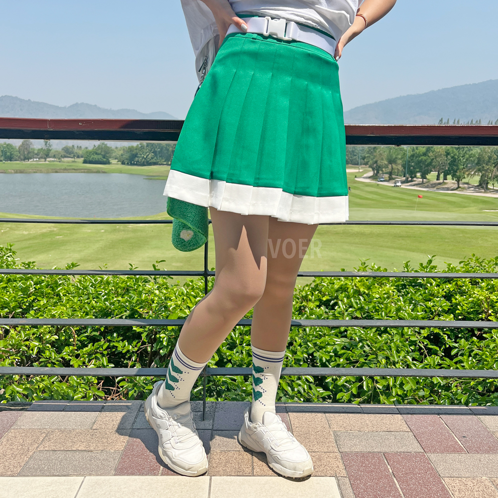 新品☆putyall ゴルフ プリーツスカート グリーン スカート | putyall golf-プティオールゴルフ-