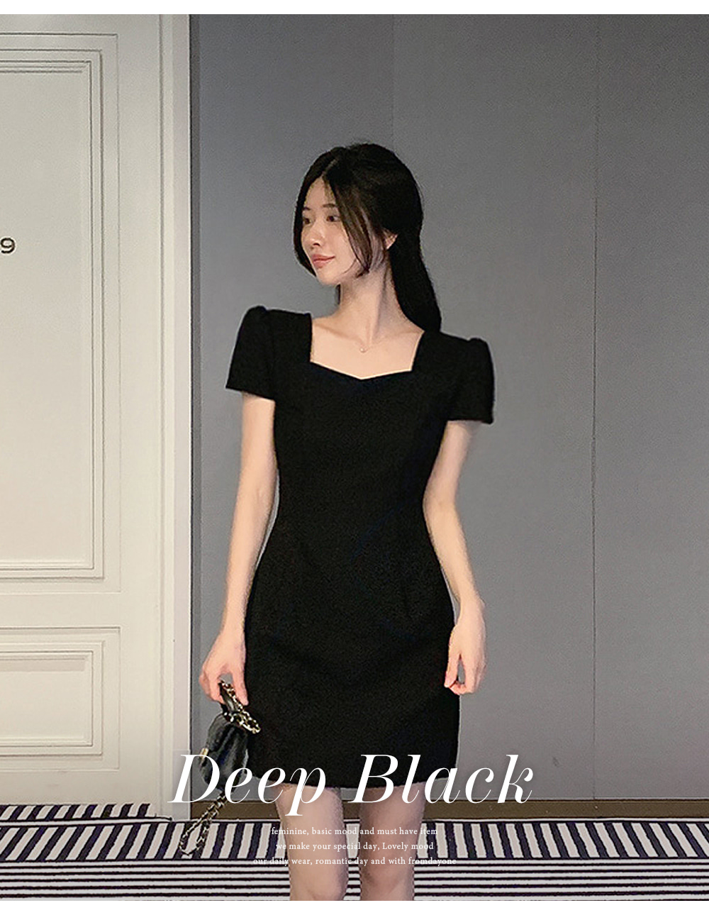 ハートネックダーツパフミニワンピース | レディース