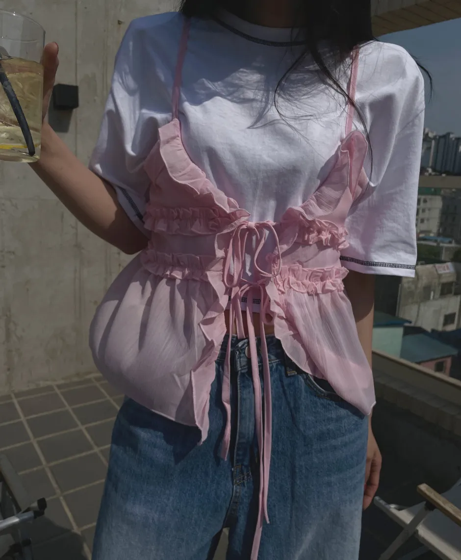 민소매 모델 착용 이미지-S1L27