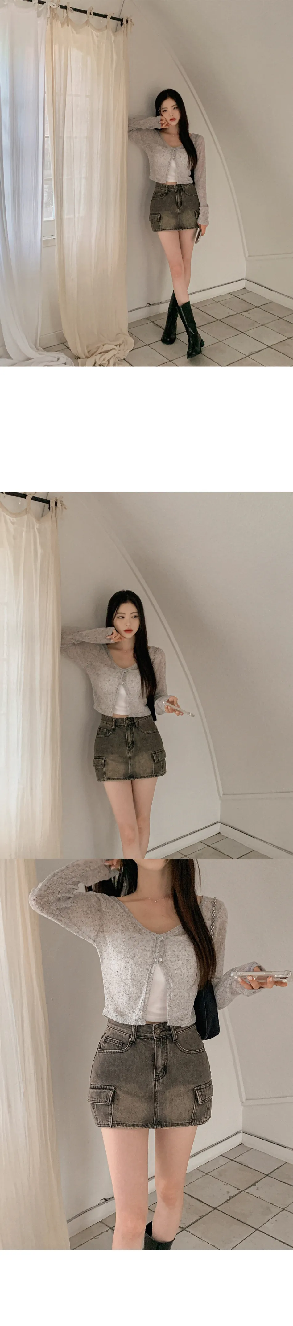 미니 스커트 모델 착용 이미지-S1L18