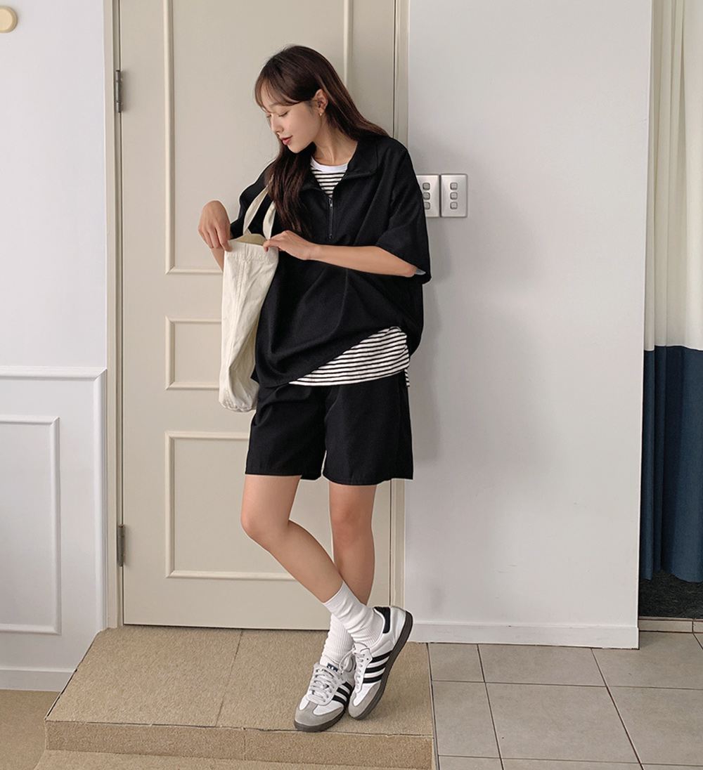【boohoo】クロシェ半袖シャツ＆リラックスショーツセット boohoo クロシェシャツ＆リラックスショートパンツセット