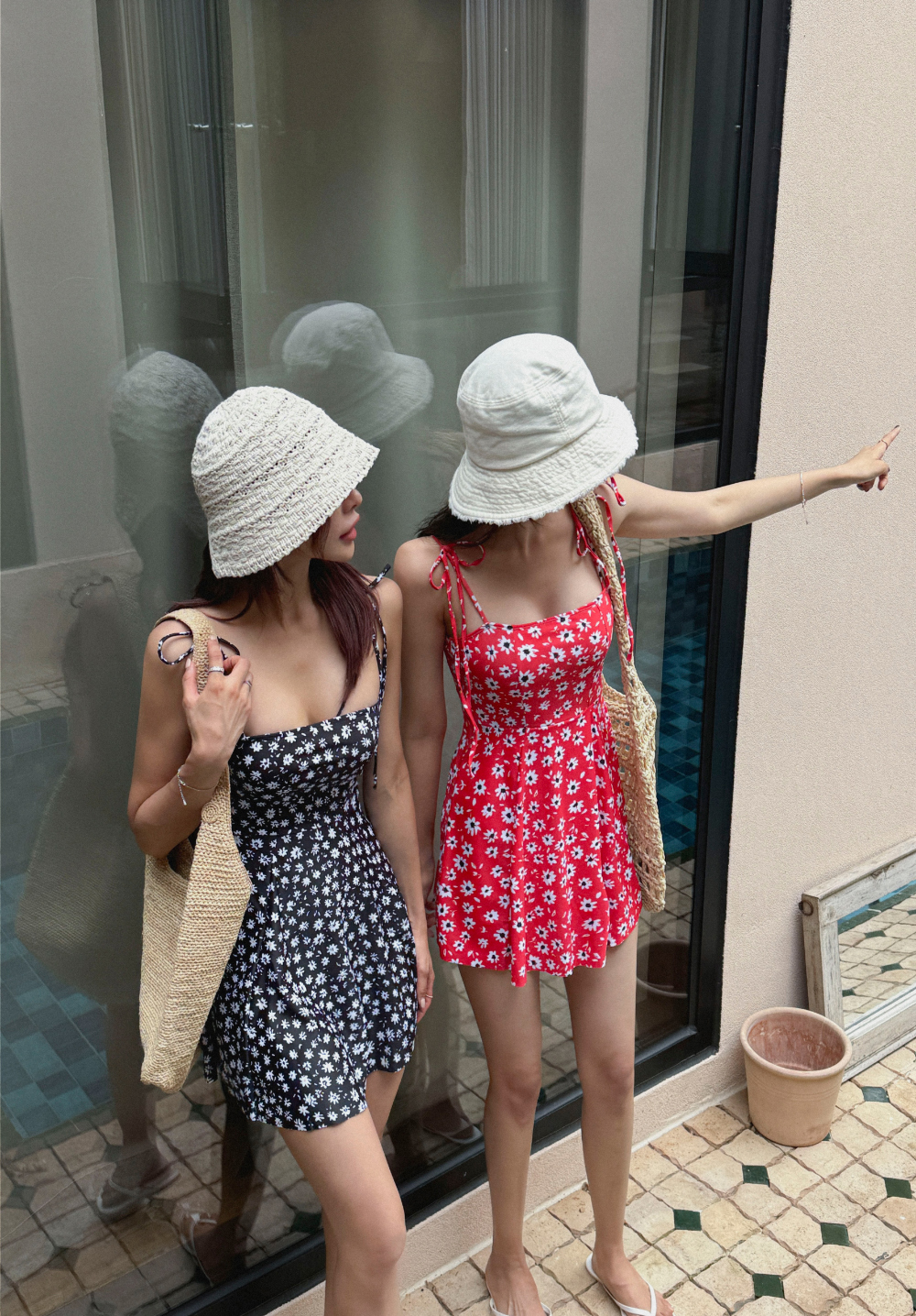 DAZY レディース ワンピース水着 花柄 ベージュ 1841434_info_CFAF48CE-CC31-